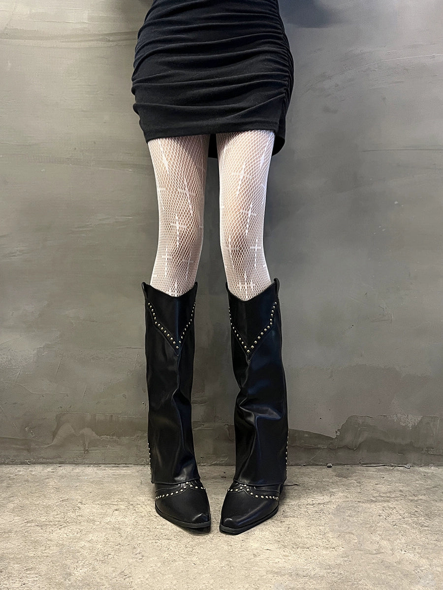 Cross fishing net socks, Asian pantyhose, hollowed out mesh