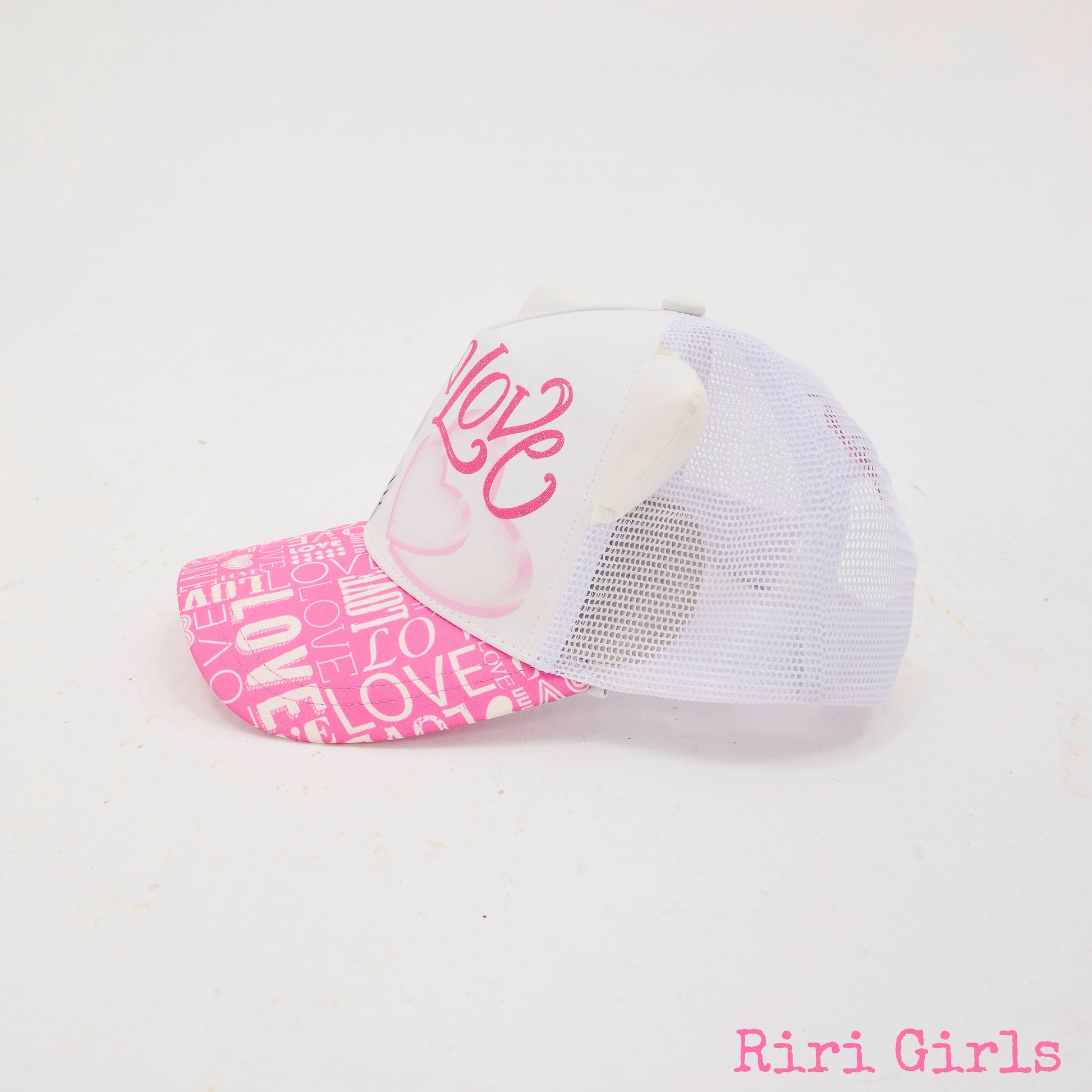 Full print portrait KT embroidered cute cat-eared hat