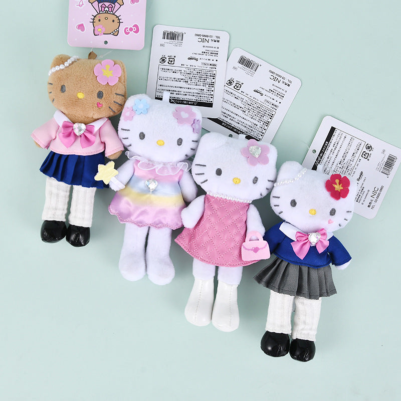 Cherry Blossom Pink Long Leg Kitty Plush Pendant