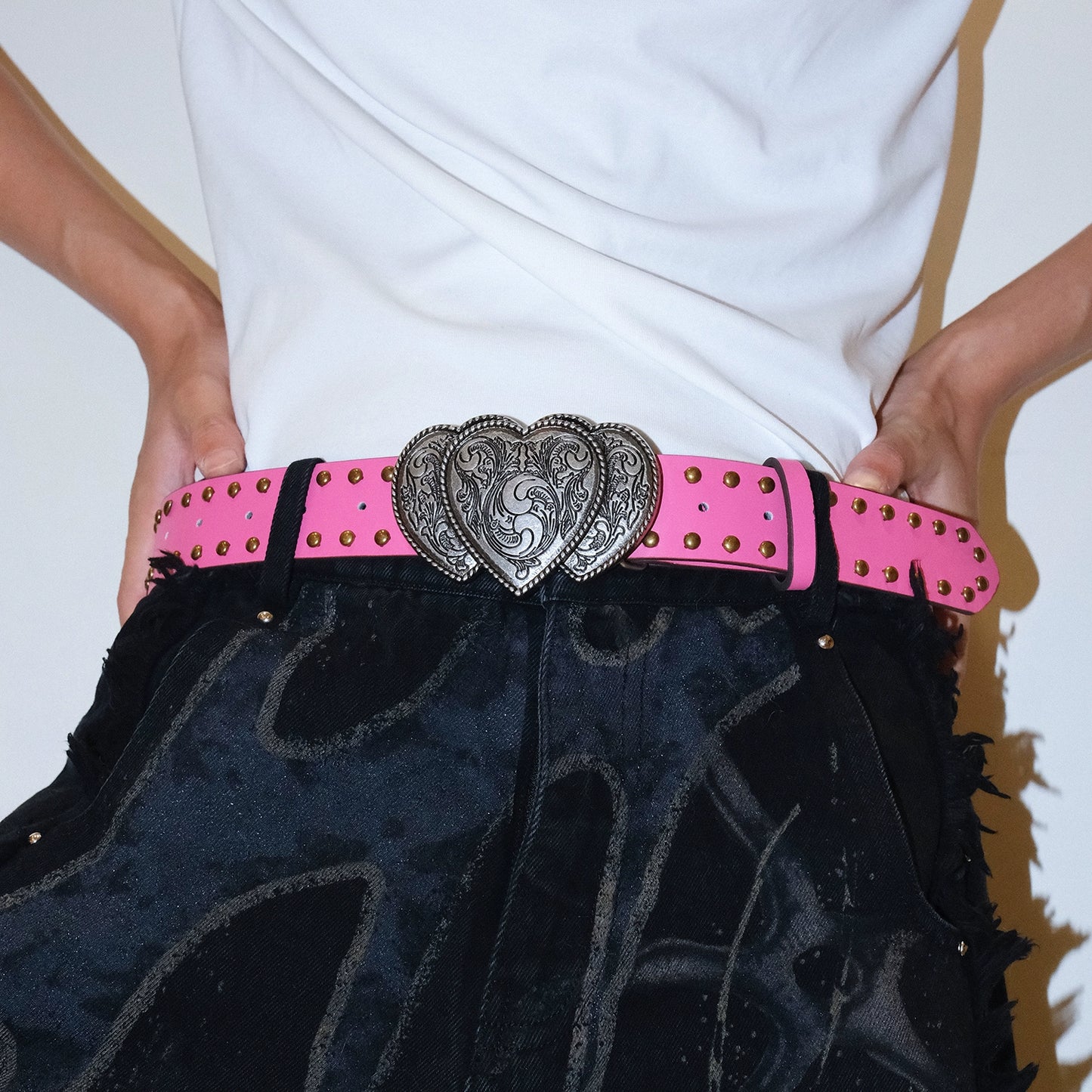 Pink Double Love y2k Belt