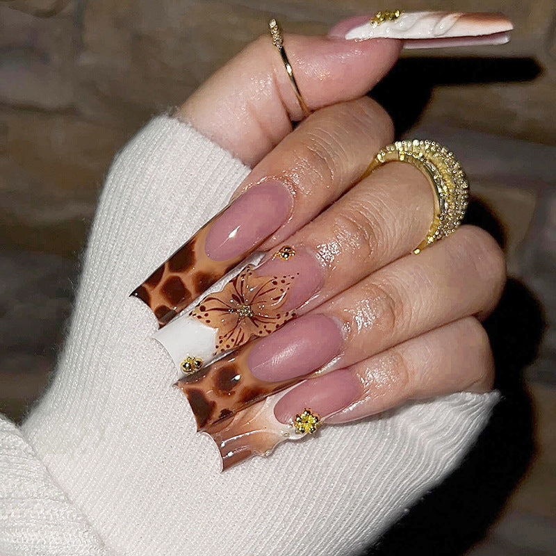 Coffee-colored leopard print wearing armor