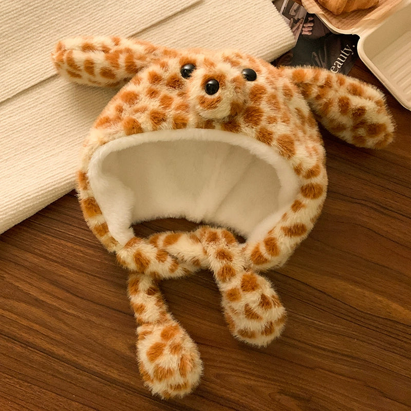 Cute tiger patterned dog scarf, earmuffs, gloves, three piece set