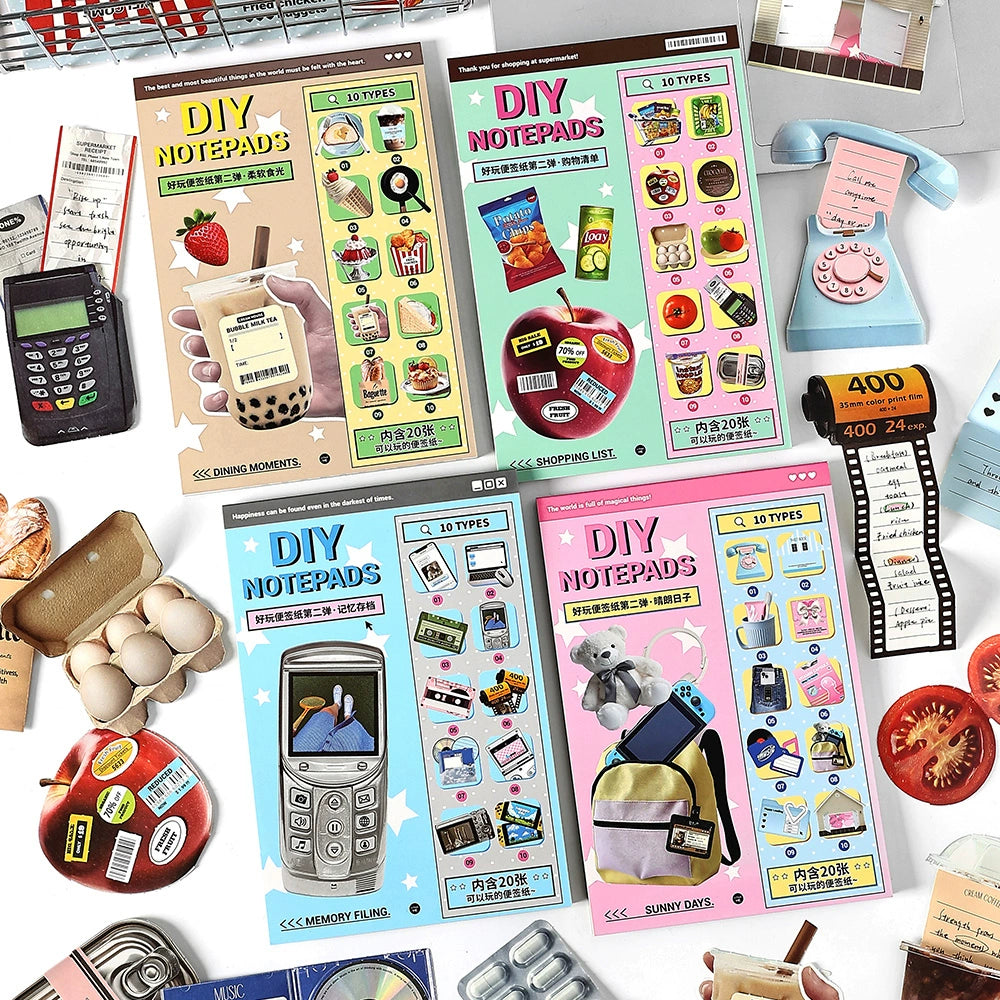 Japanese retro fun sticky note material book 20pic