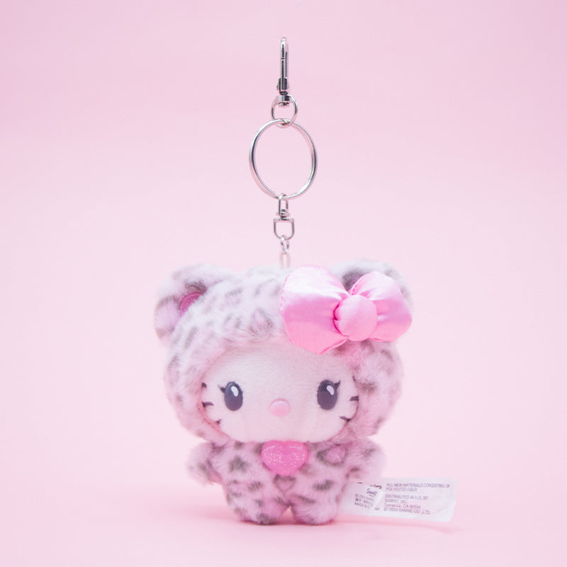 HelloKitty Latte Leopard Pattern Keychain Bag Pendant 10cm