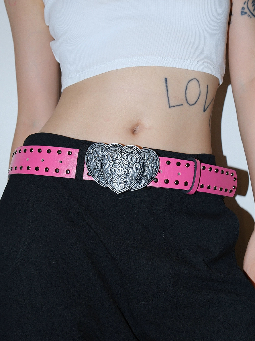 Pink Double Love y2k Belt