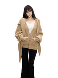 Shawl knitted sweater coat