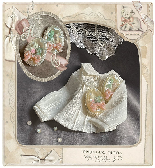 ~* Egg shaped Doll Storage Box *~Heavenly Toy Egg shaped Milk White Silk Pearl Girl Fun Earrings