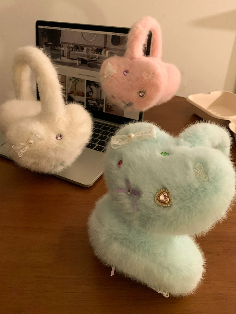 Bow shaped love plush earmuffs