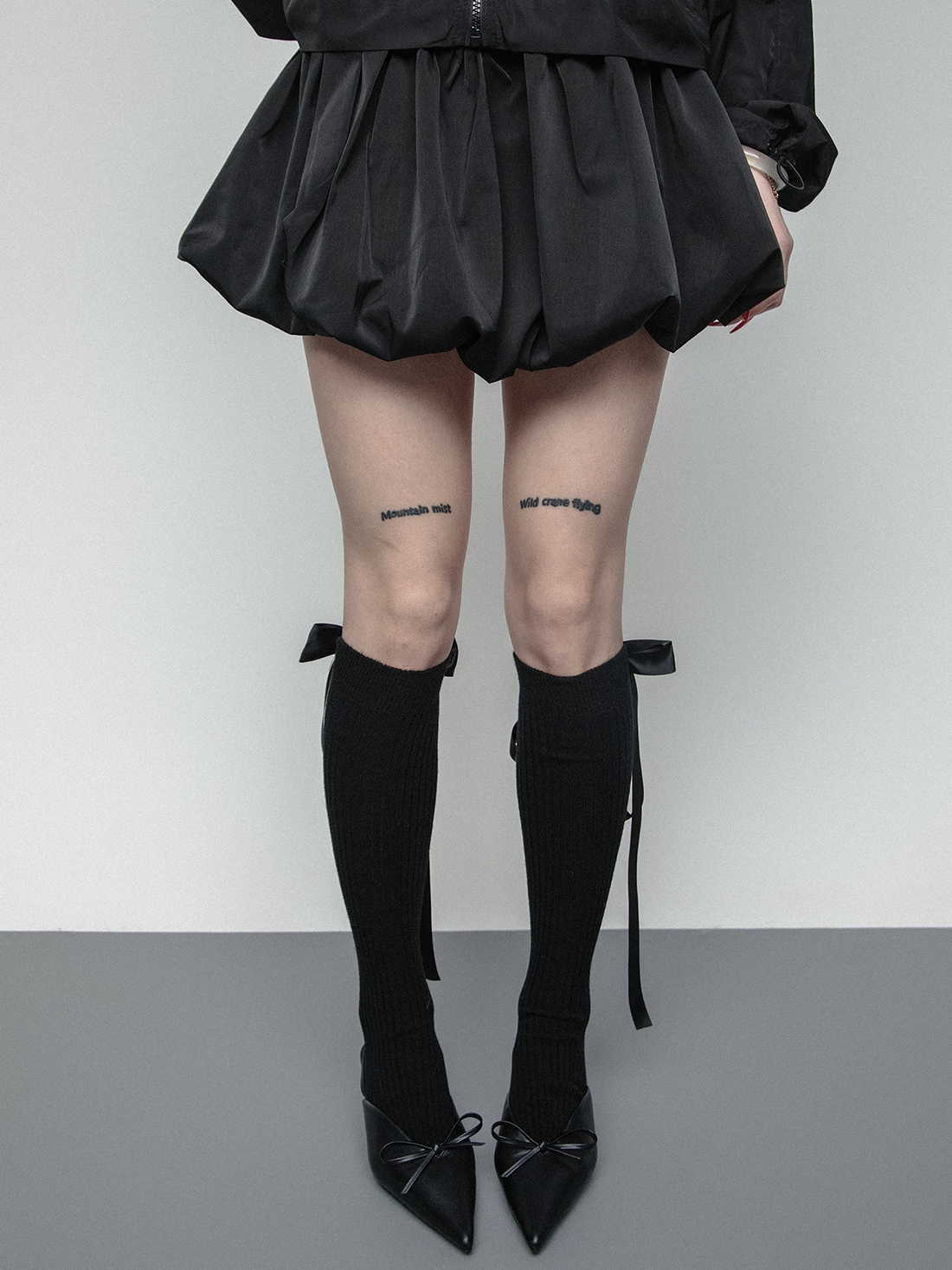 silk ribbon bow warm plush socks