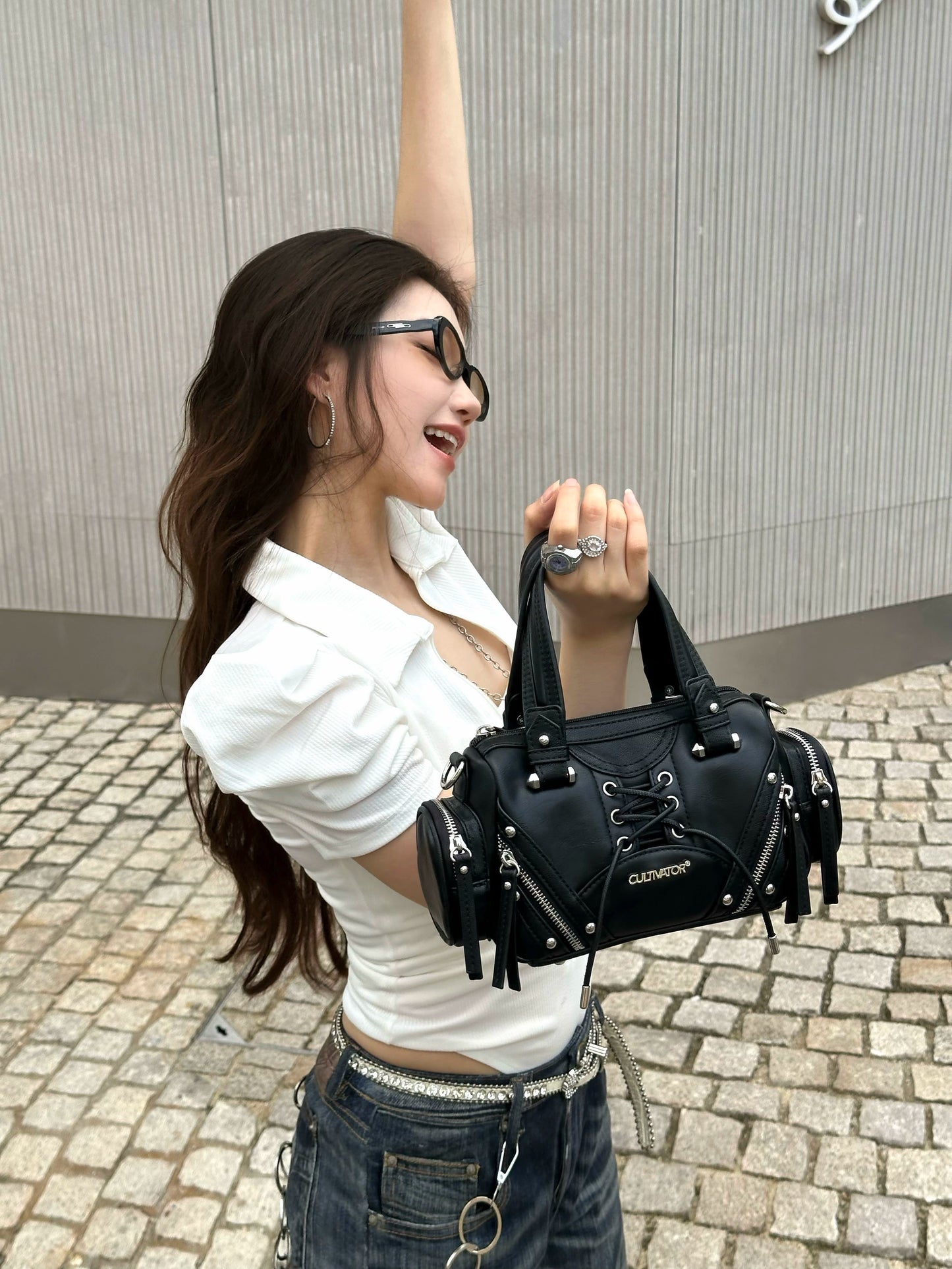 Splicing Handheld Crossbody Mini Motorcycle Pillow Bag