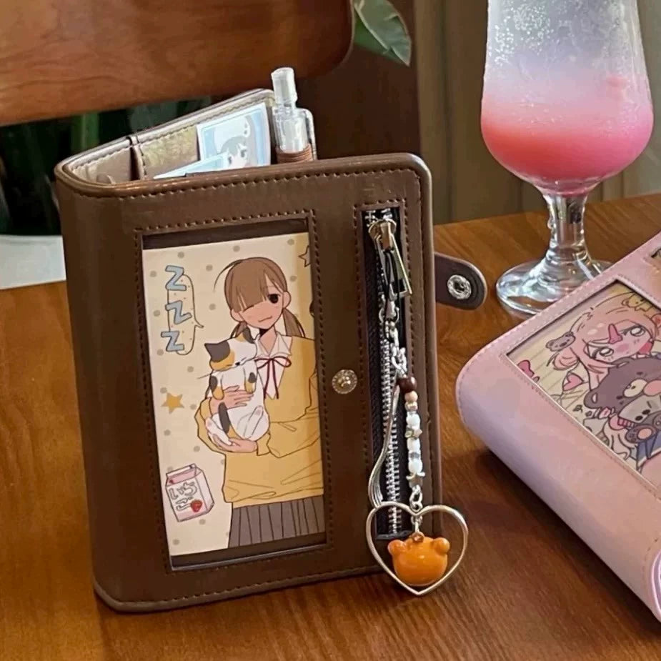 Retro coffee colored leather notebook