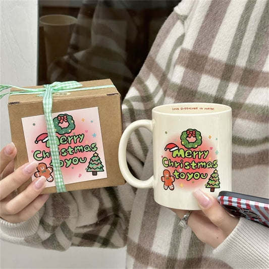 Cartoon Ceramic Cup Christmas Gift Box