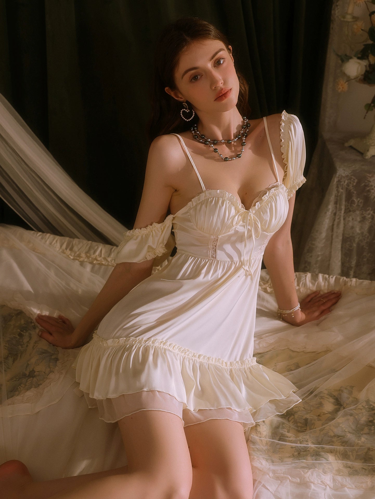 blue Ice silk mini dress