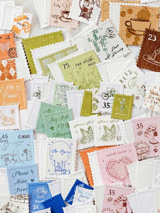 20pics relief stamp tent sticker