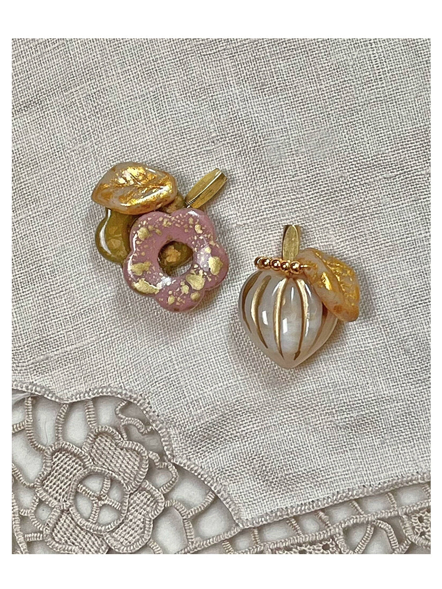 ~Honeysuckle Story~Flower&Fruit Collection Antique Fruit Shaped Gold Earrings