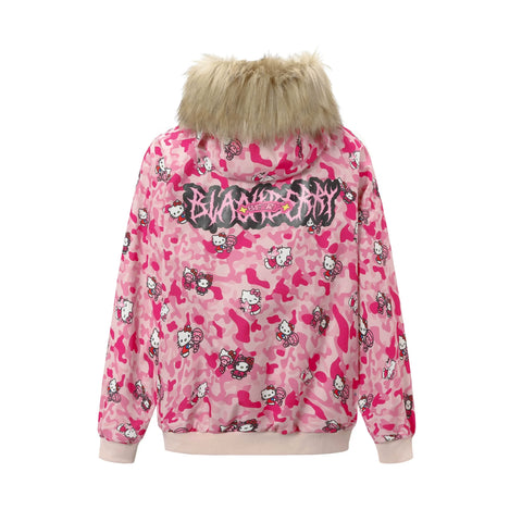 Hello Kitty Pink Camouflage Stand-Up Collar Jacket