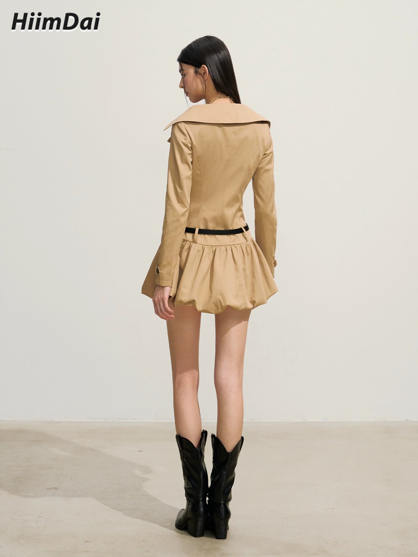 double breasted cinched dress