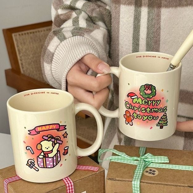 Cute Ceramic Cup Cartoon Christmas Gift
